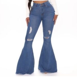 All For A Good Time Ripped Flare Jeans